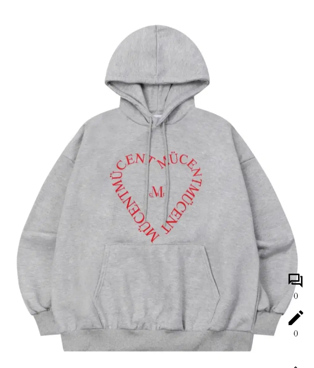 무센트 HEART LETTERING HOOD T  후드티