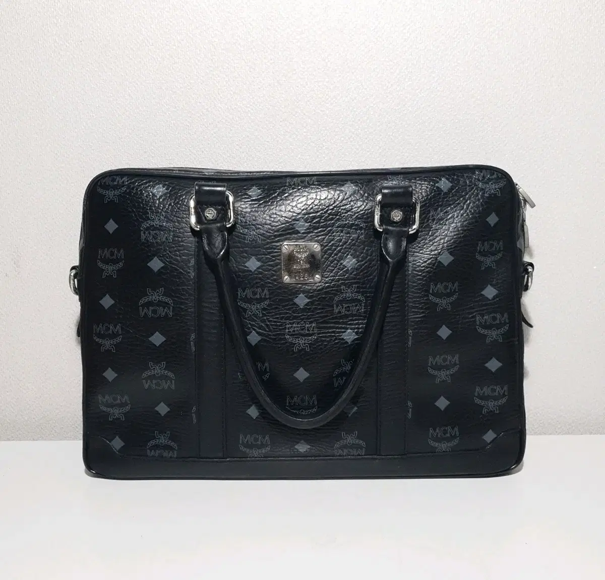 MCM Leather Briefcase (Black)