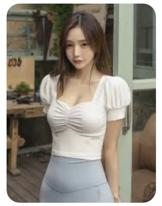 (택O)새상춤 카인다미 퍼프셔링 탑 32000원짜치