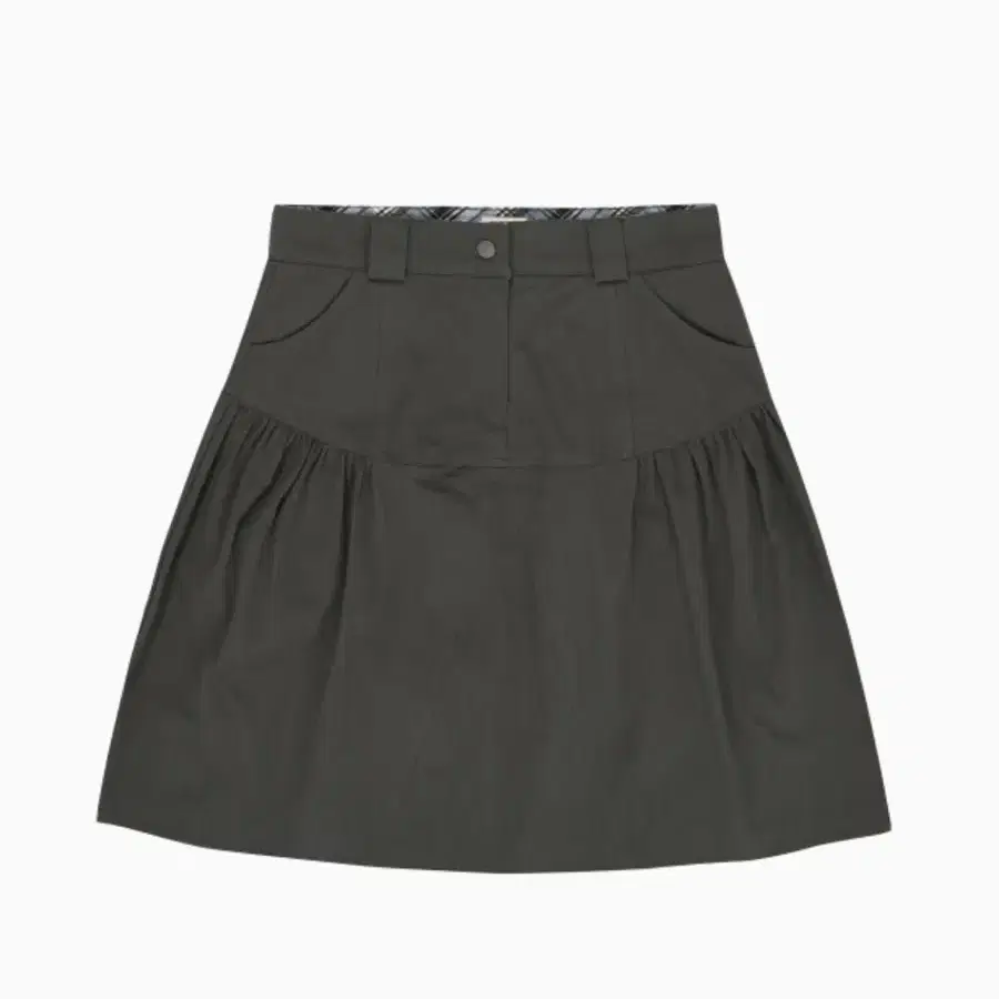 오헤시오 LOW SHIRRING MIDI SKIRT, KHAKI