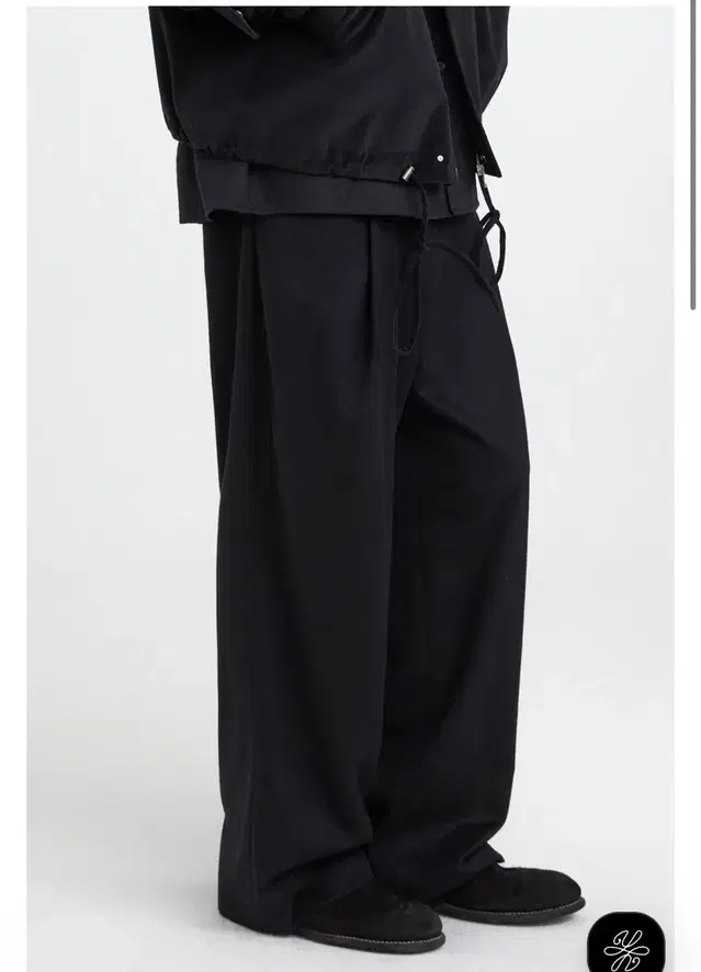 유스 youth structure wide pants S black