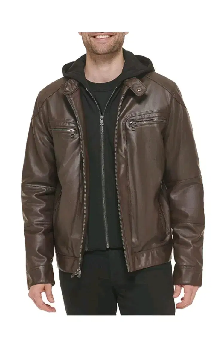 CK Leather Jacket Brown L