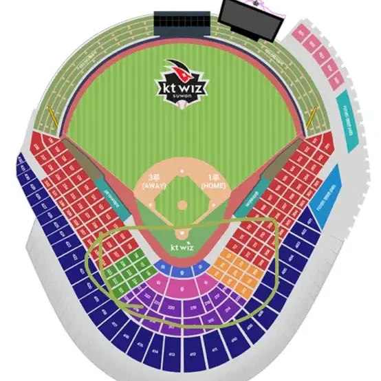케이티 위즈 kt ssg 랜더스  3루 스카이존 414구역 3연석