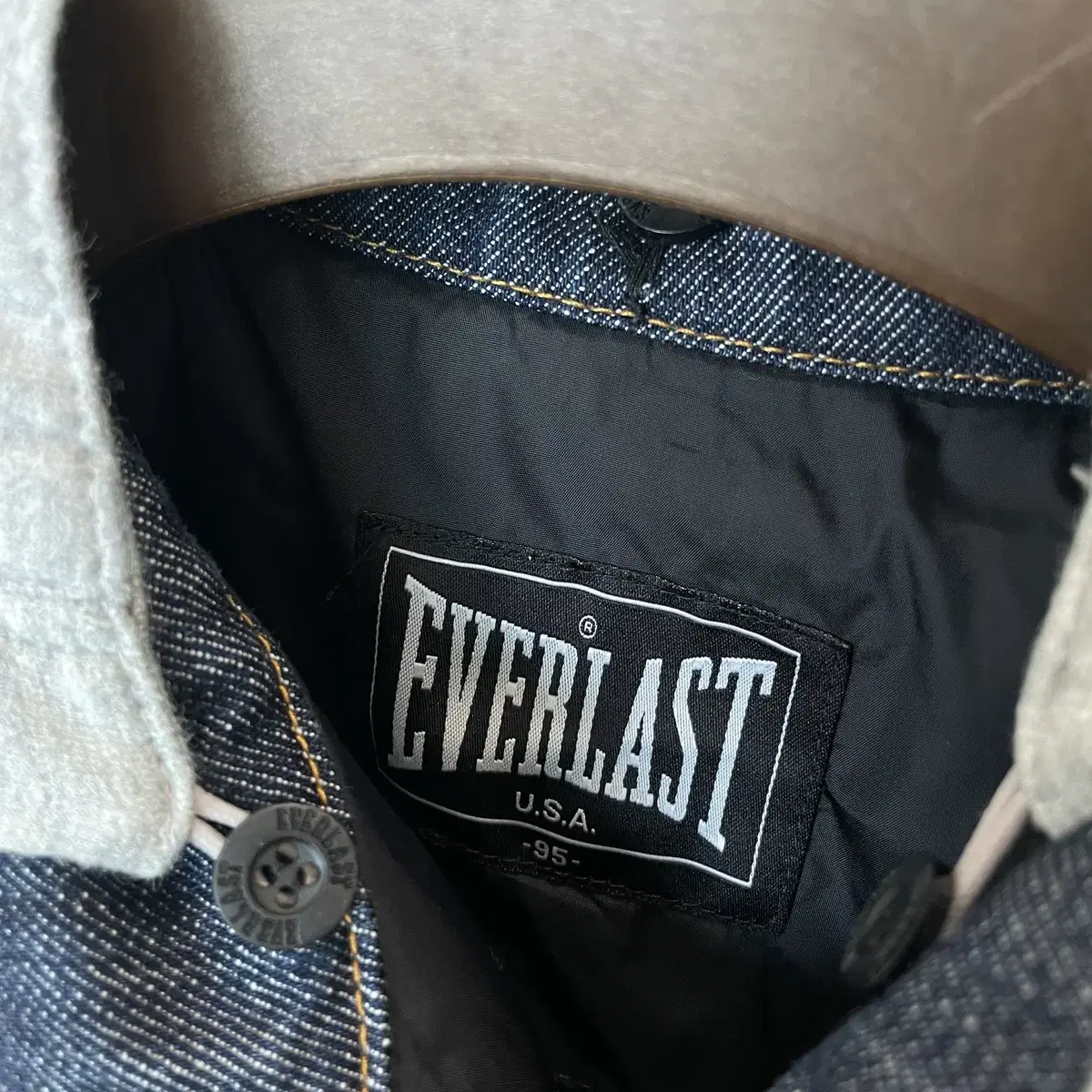 Everlast 에버라스트 데님 후드 퀼팅 자켓