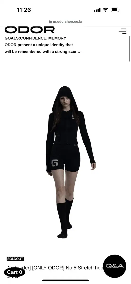 오도어 후드집업 odor No.5 Stretch hood zip