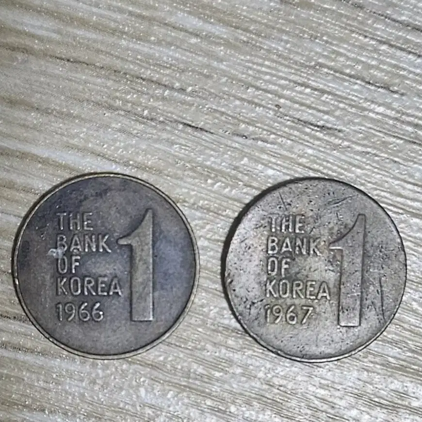 1966년 1667년 1원 사용제$ 2점 일괄