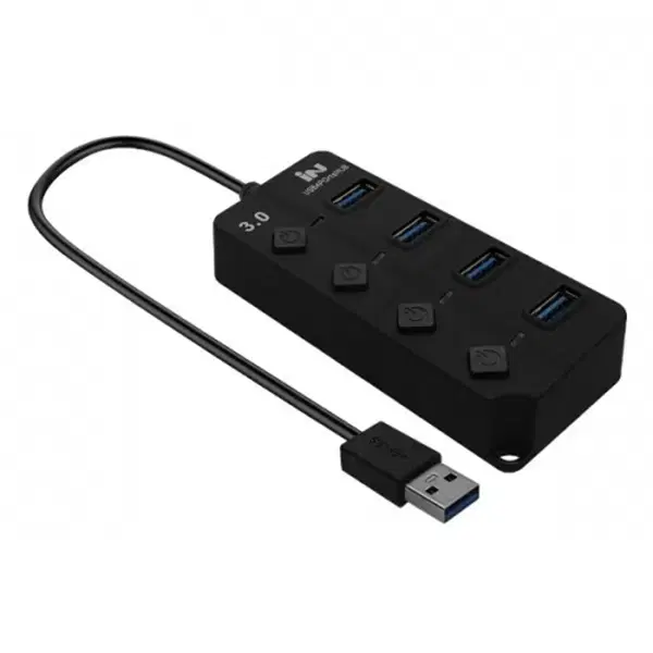 USB3.0 포트 확장 LED라이트 허브 블랙