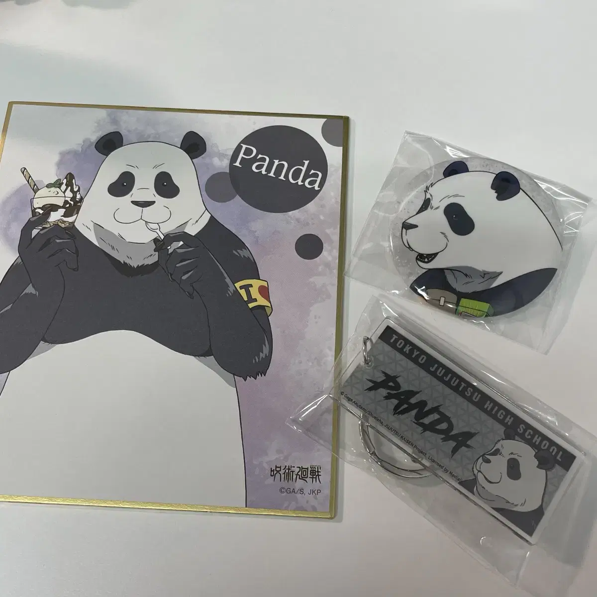 Bulk Spinning Panda Colored Paper, Keyrings, and Can Badges