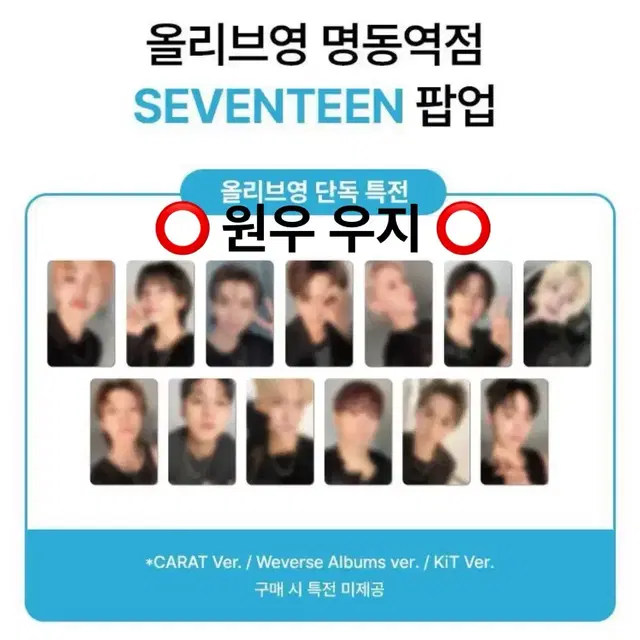 세븐틴 미니 12집 스필 더 필스 올리브영 특전 미공포 포카 분철