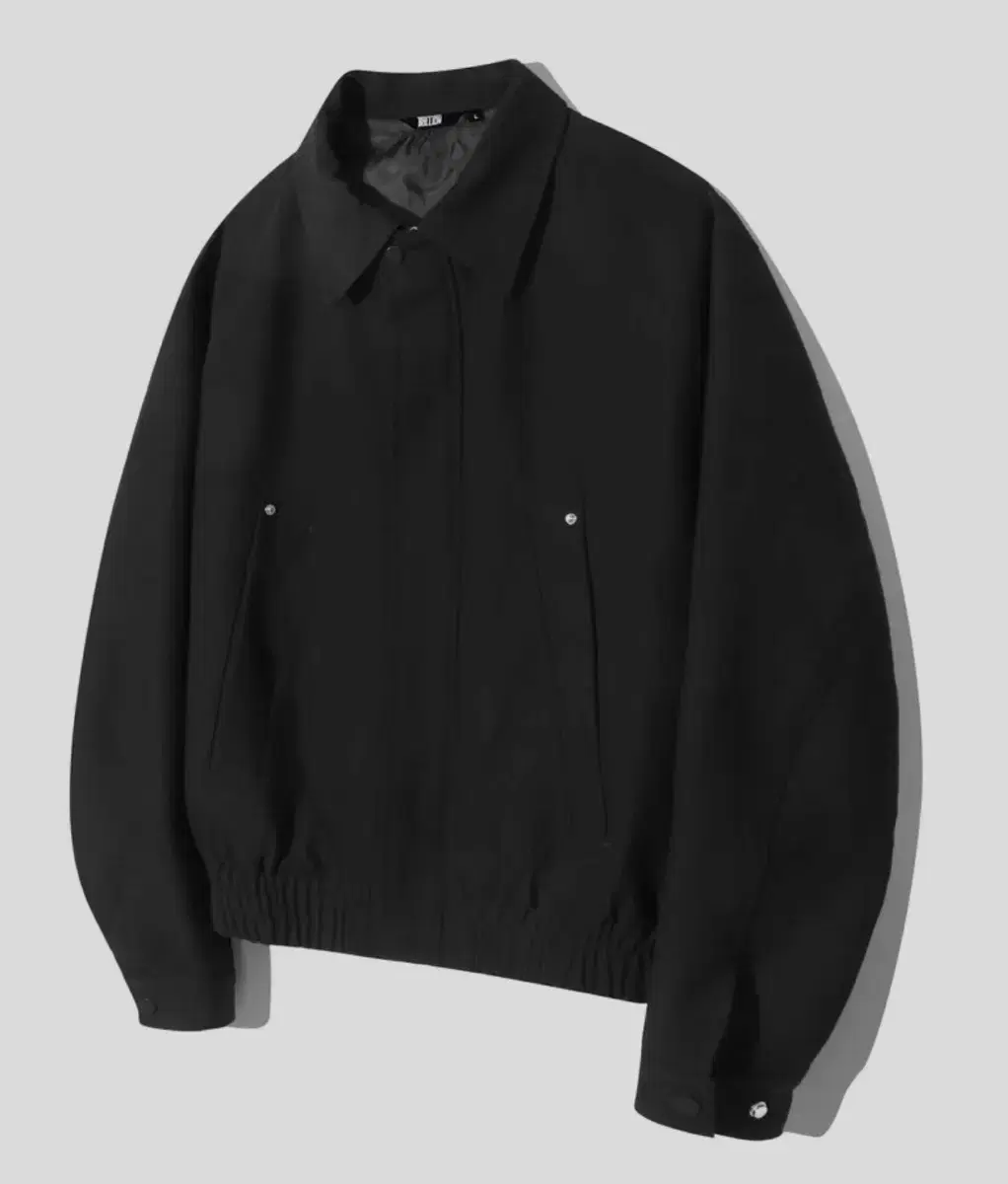 [Trillion] Twill Rivet Bloisons Zip-up Jacket in BLACK