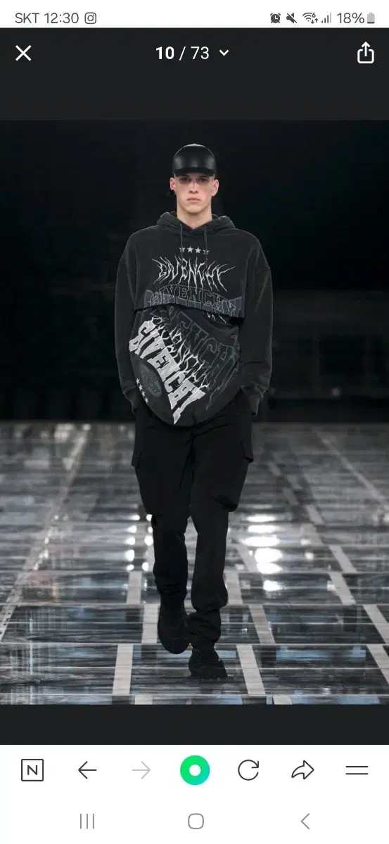 런웨이 22fw 지방시 엠브로이더드 후드티