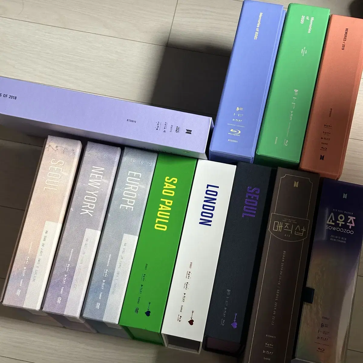 방탄소년단 디비디 블루레이 / 메모리즈 럽셀 스픽콘 상파울로 소우주