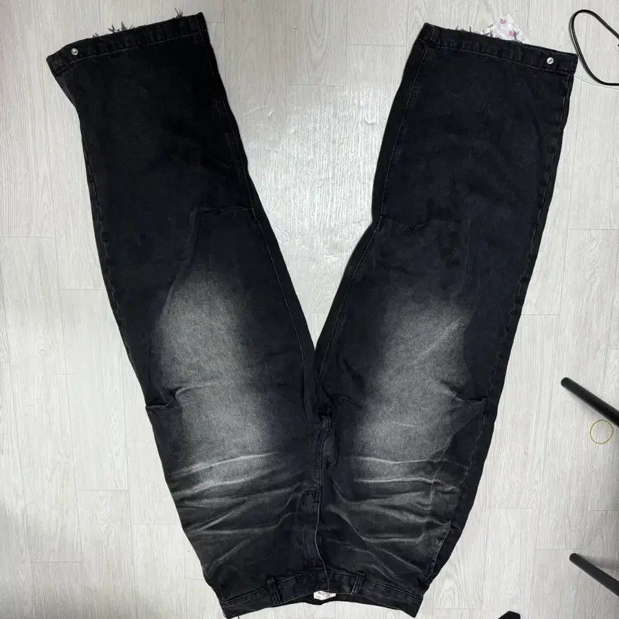 ETCE washed baggy jean black(L)