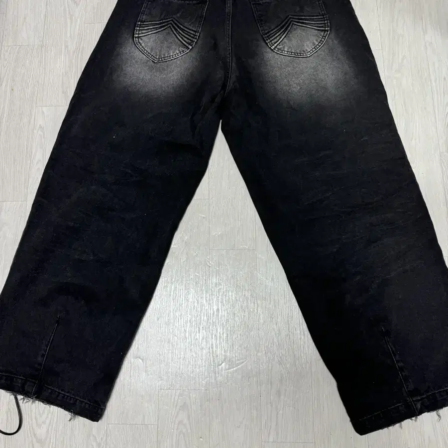 ETCE washed baggy jean black(L)