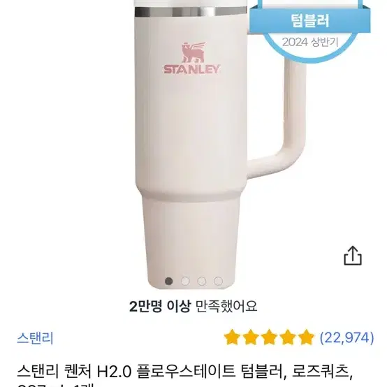 새상품 스탠리 퀜처 로즈쿼츠 887ml