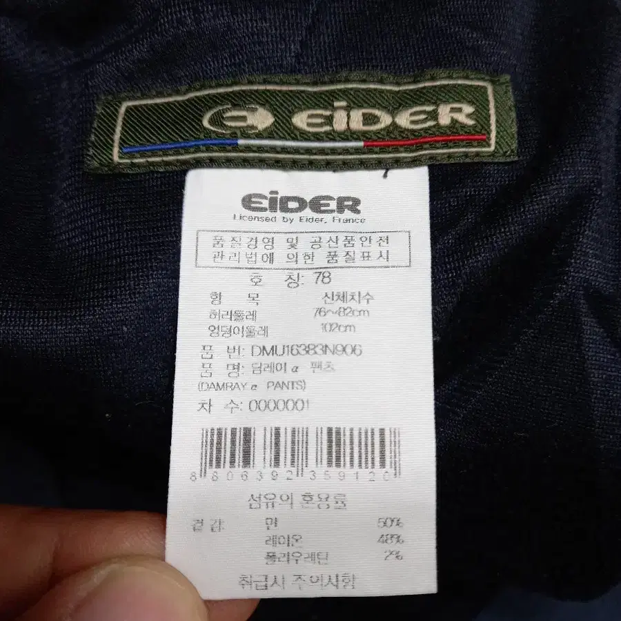 30 eider 봄가을용 스판 아웃도어 카고팬츠 네이비 30-889