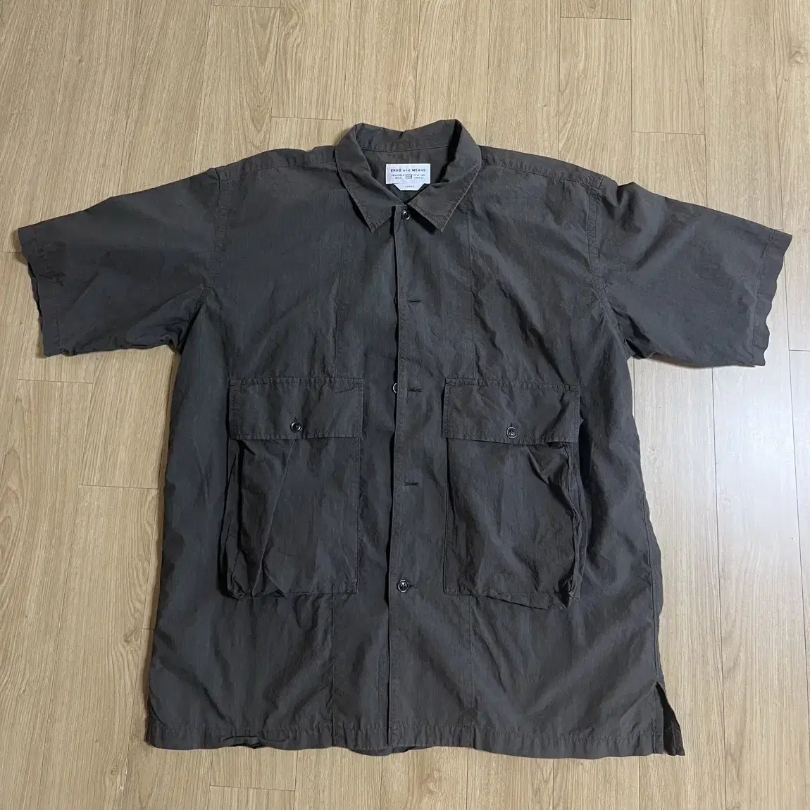 Ends and means corfu shirts 브라운 L사이즈