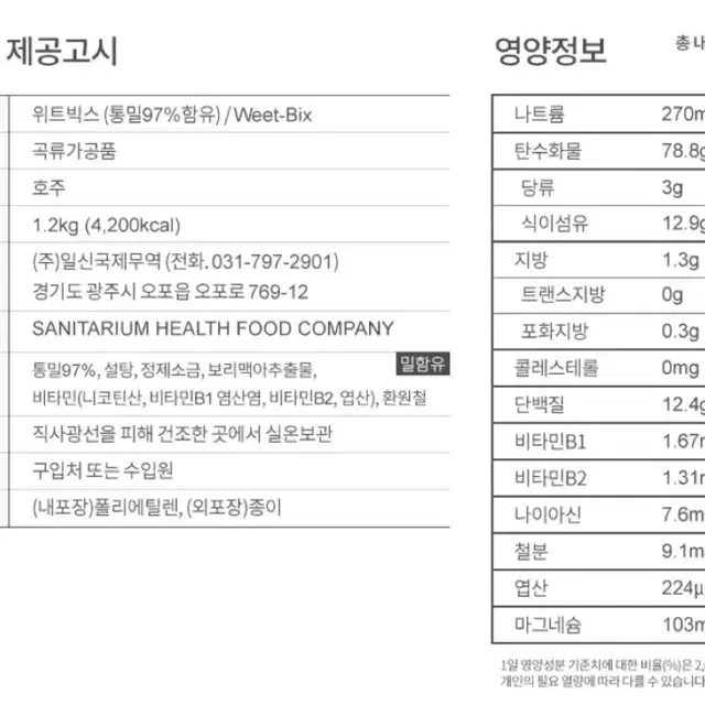 [새상품]위트빅스 오리지널 1.2kg