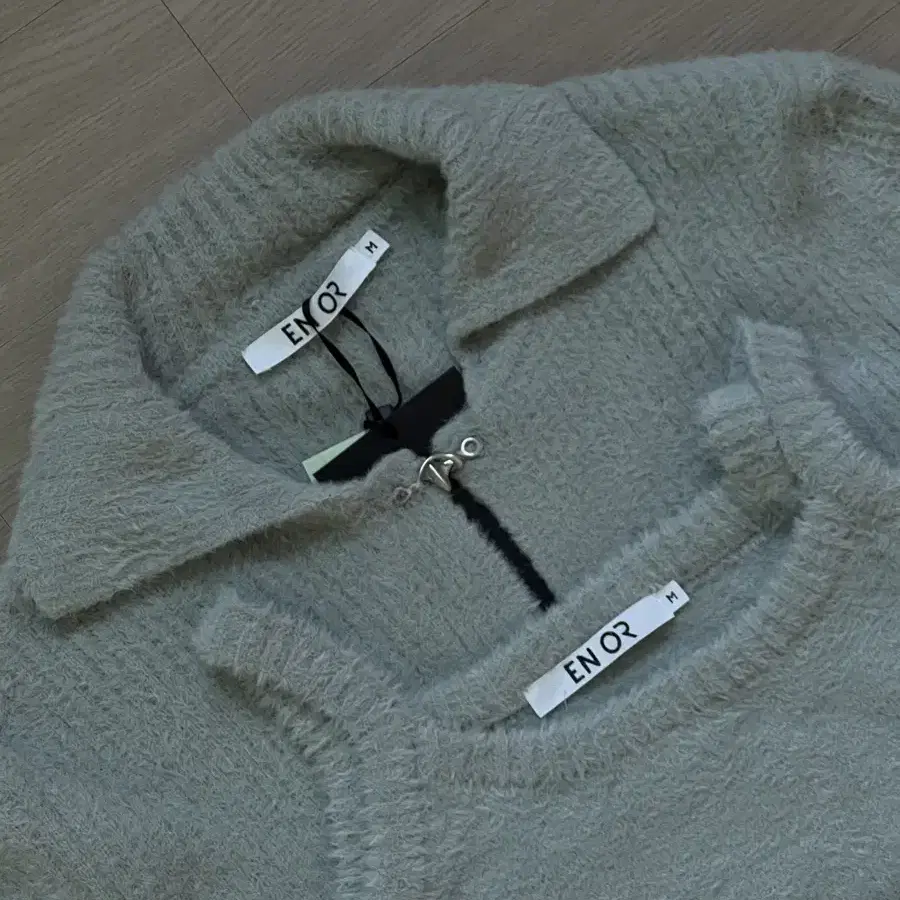 엔오르 soft ribbed knit cardigan set