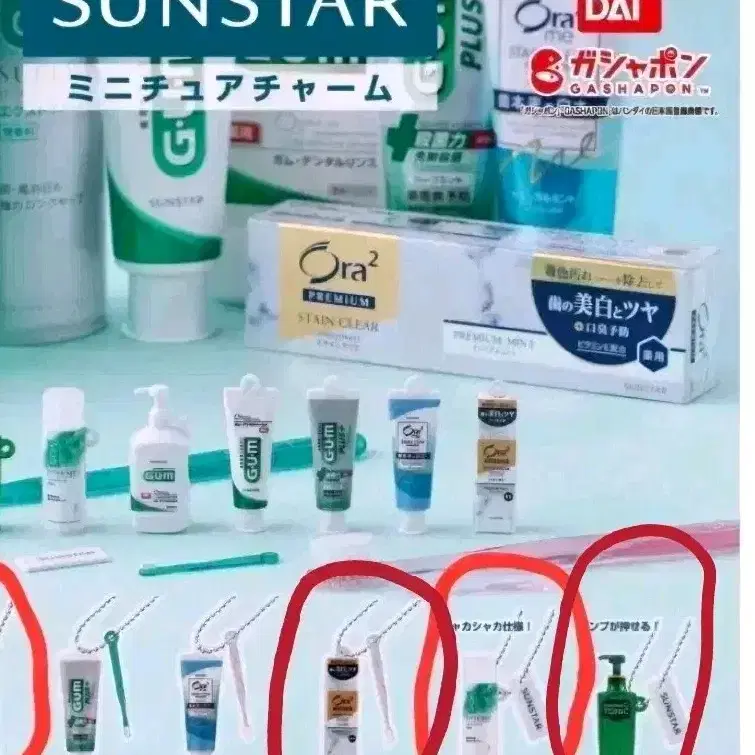 sunstar 선스타 치약 칫솔 미니어처 가챠