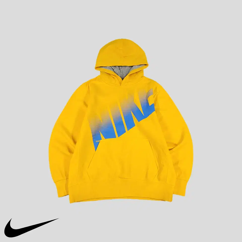 Nike Yel bloo Gradient Big Logo Printed Brushed Hoodie WOMAN