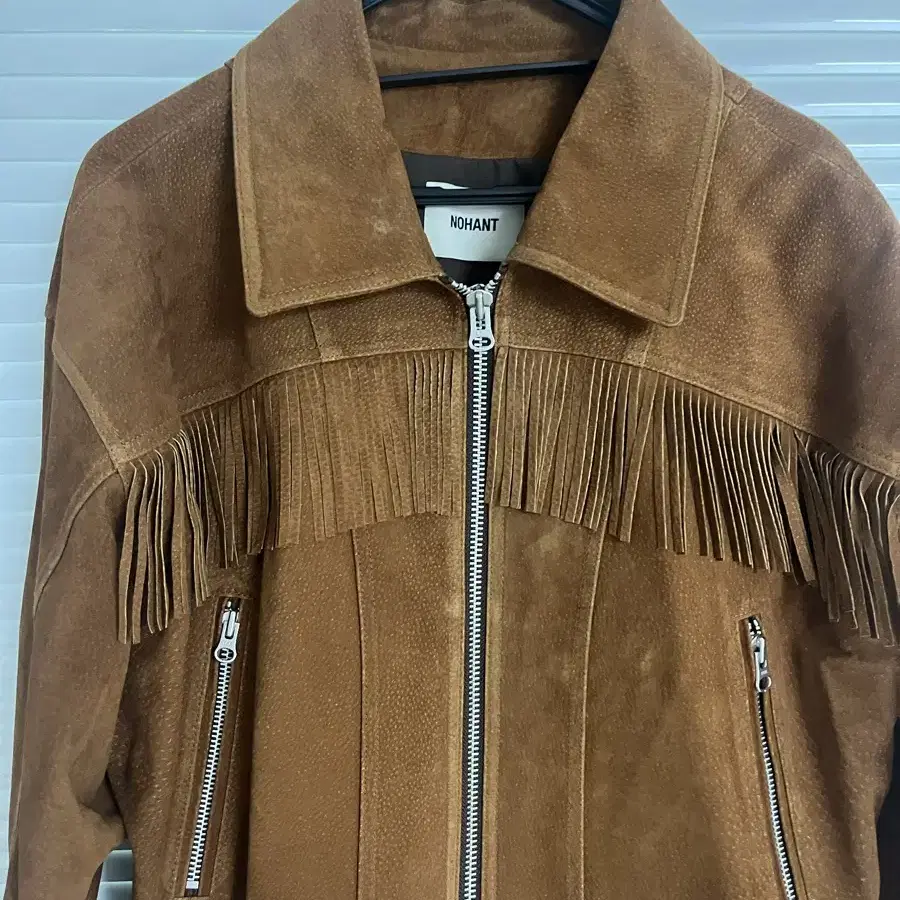 노앙 OVERSIZED  FRINGED LEATHER JACKET