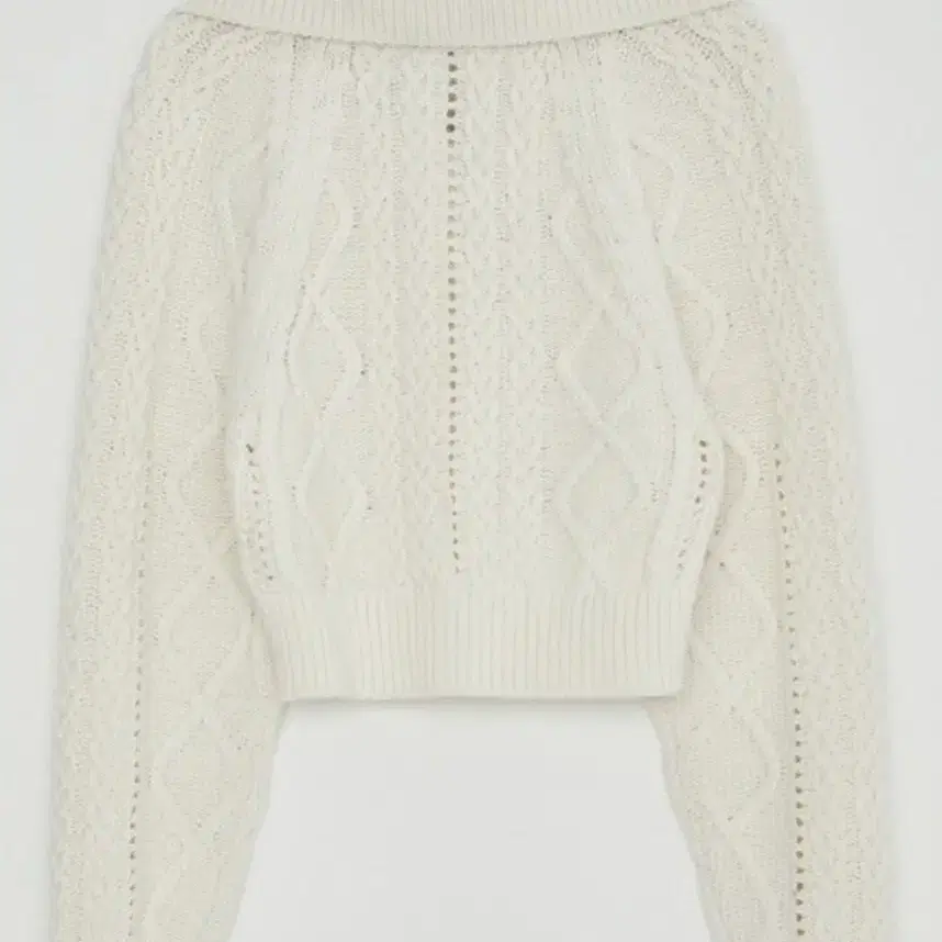 Recto 렉토  White Chunky Cable Knit S