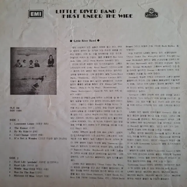 국내라이센스반/Little River Band LP