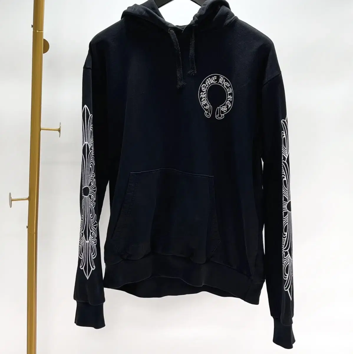 [M/105] Chrome Hearts Horseshoe Floral Hoodie Black