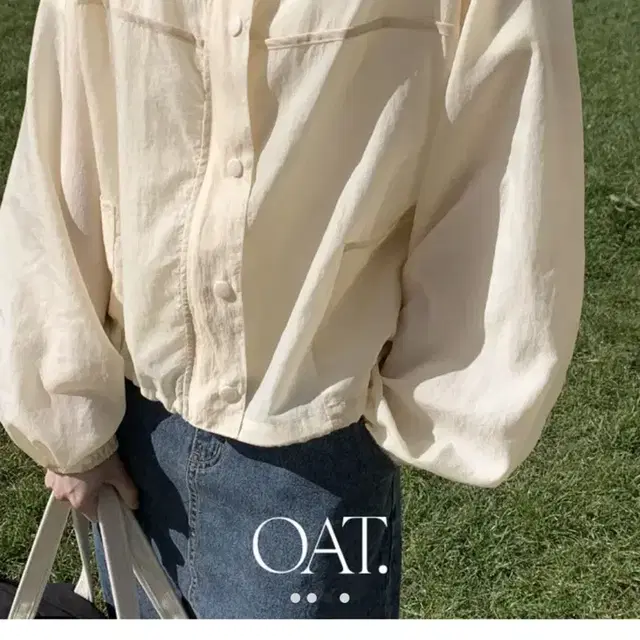 98도씨OAT sheer wind breaker jacket 커스터드크림