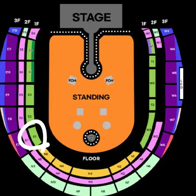 콜드플레이 e1 1층 3열 4월24일 명당 (2연석) 지정석P석