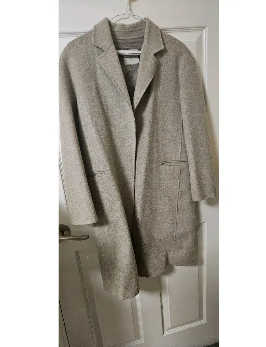 Gray handmade cashmere long coat