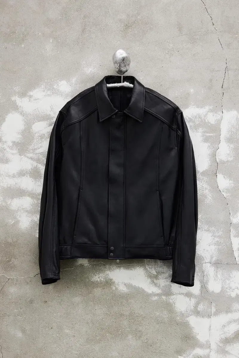 Youth Leather Bomber - Black