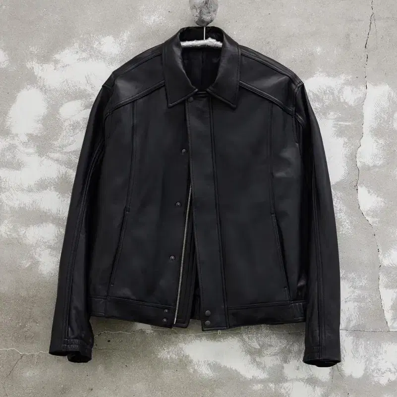 Youth Leather Bomber - Black