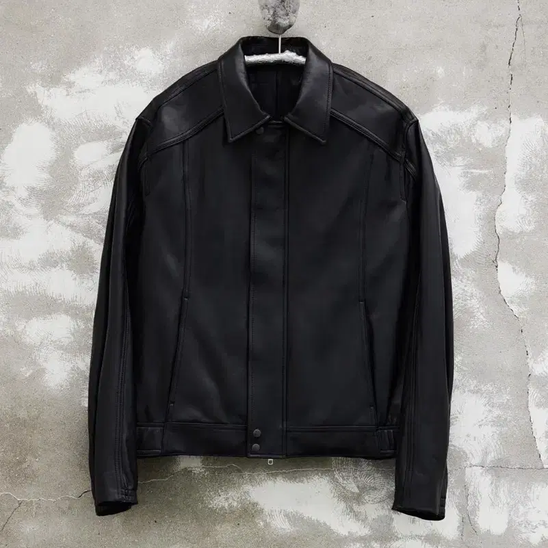 Youth Leather Bomber - Black