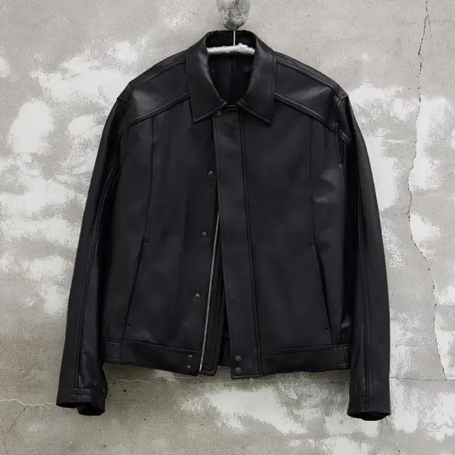 Youth Leather Bomber - Black