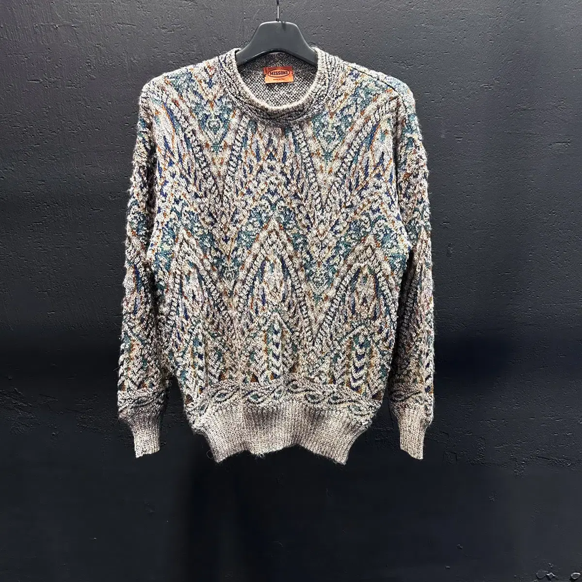 90s Missoni Beige Vintage Plage Multicolor Patterned Wool Knit Niziu