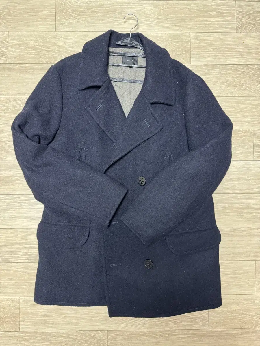 Jake LEW 80% Wool Peacoat L Navy