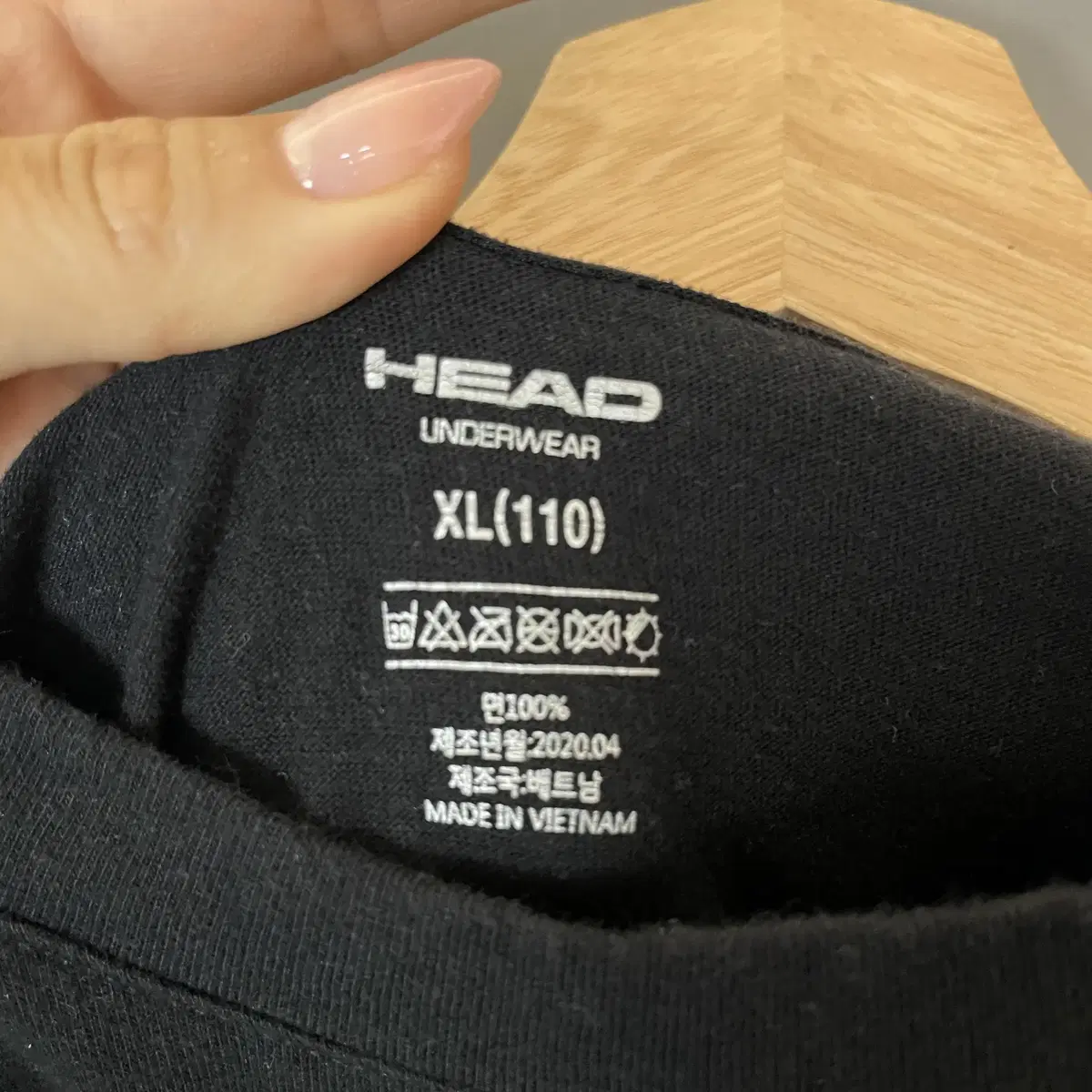 HEAD 헤드 블랙 로고프린팅 반팔 티셔츠 XL