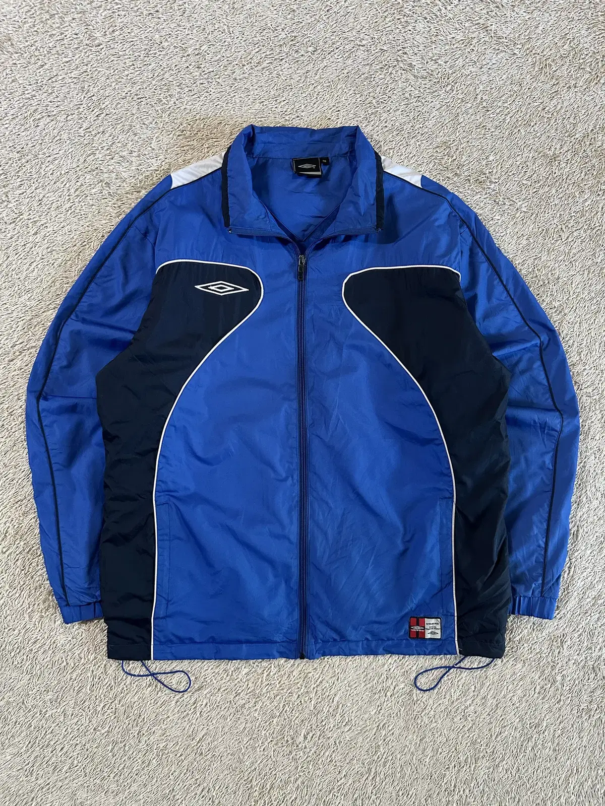 [2XL] UMBRO Old School Sideline Windbreaker Jacket Bloo