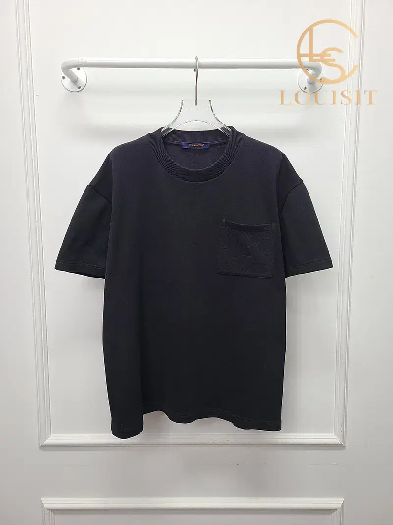 [L] Louis Vuitton Black Monogrammed Pocket Piqué Cotton T-shirt