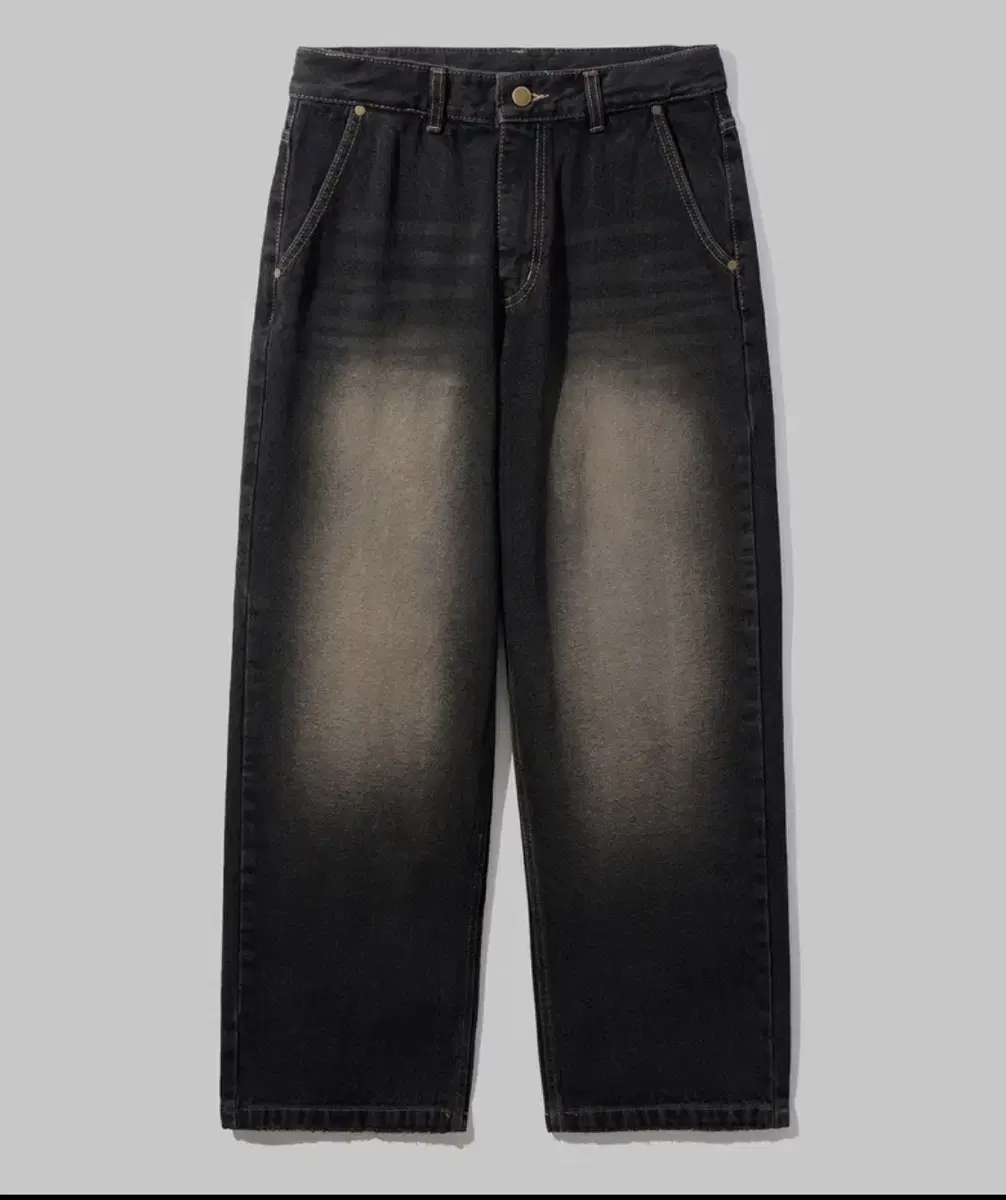 Black washed wide-leg denim pants Gemma