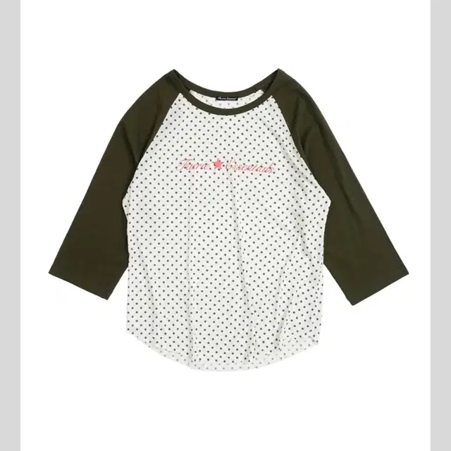 샵페어리 도트 슬리브탑 카키 dot raglan sleeve to