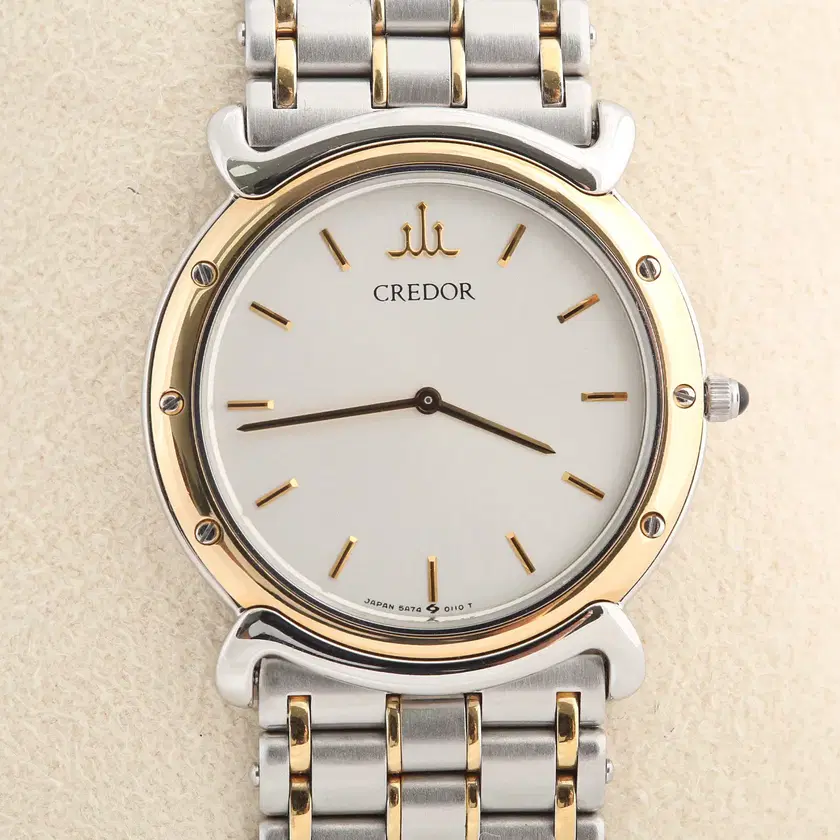 SEIKO CREDOR クレドール 5A74-0050 18KT ゴールド時計 SEIKO CREDOR 5A74-0050 Quartz Silver Dial Yellow Gold SS