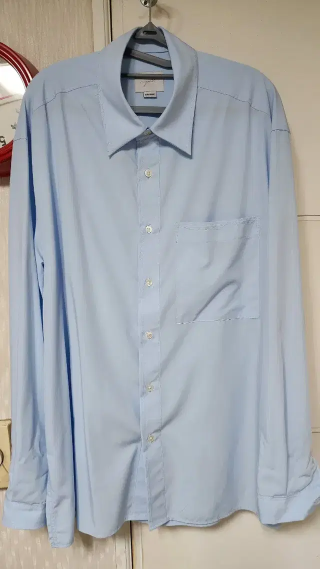 유스 Cut-Off Loosed Shirt - Light BlueS