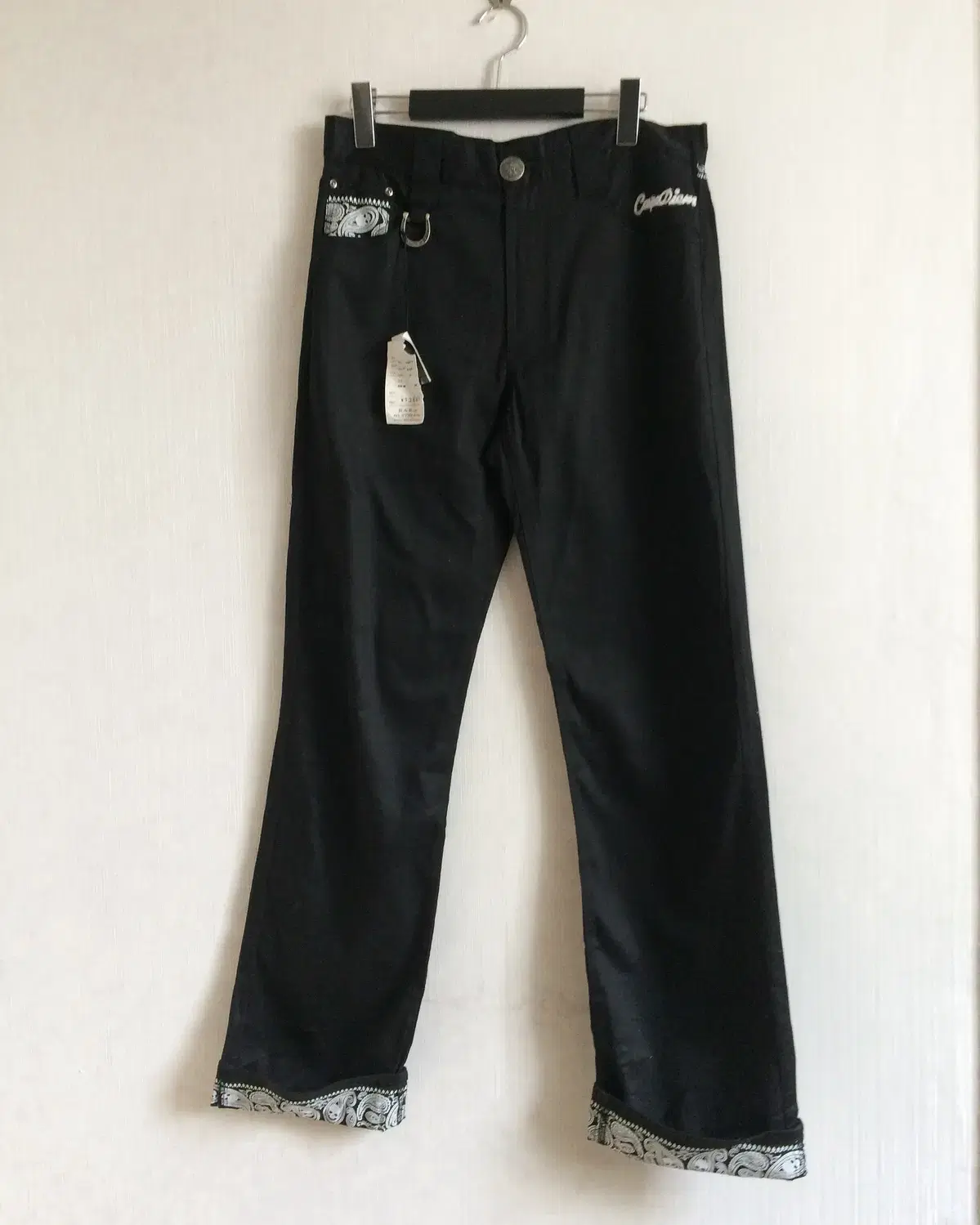 Black flame cotton pants