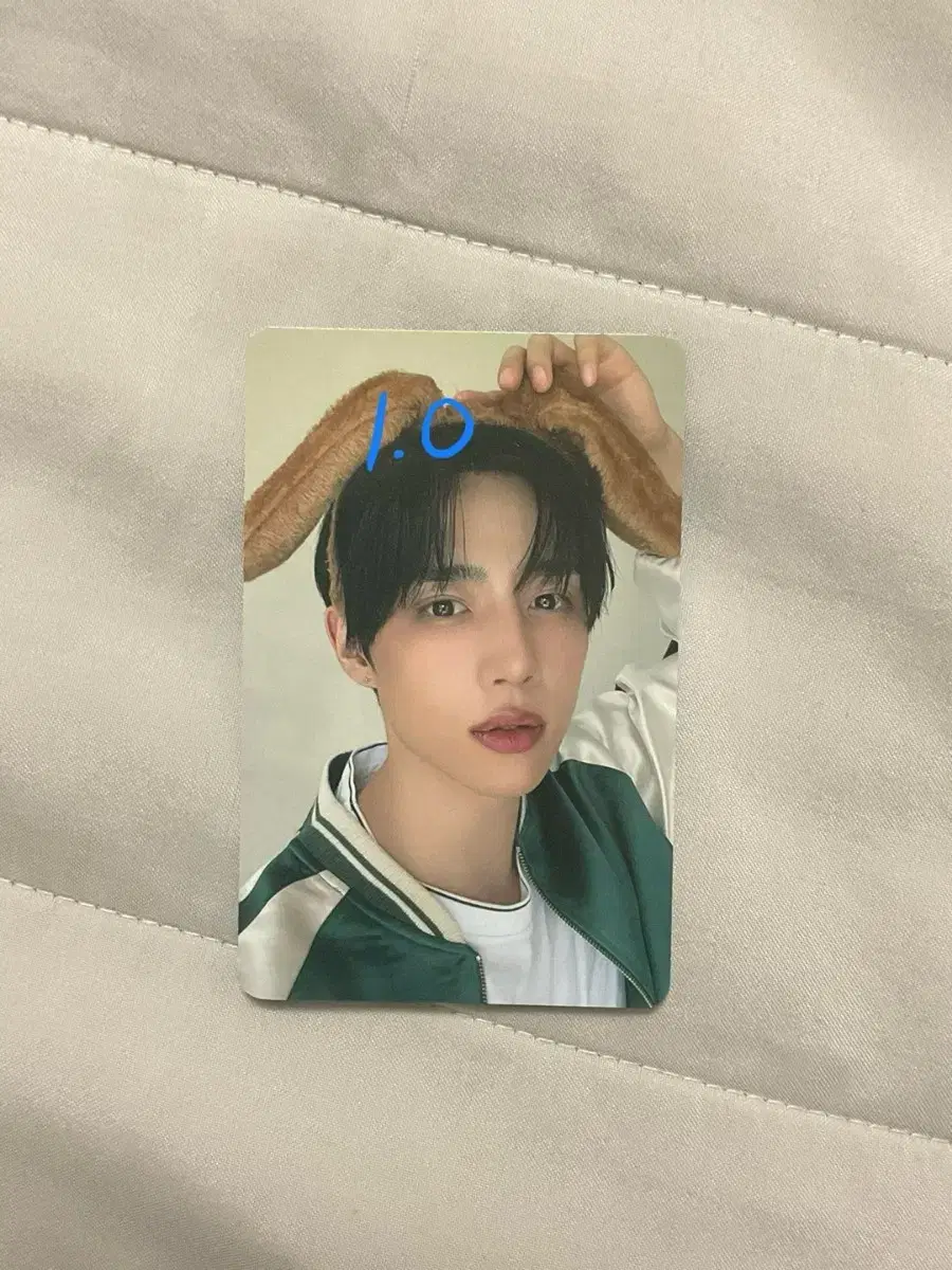 The Boyz sunwoo Healing Bird Bunny Ears Photo Card