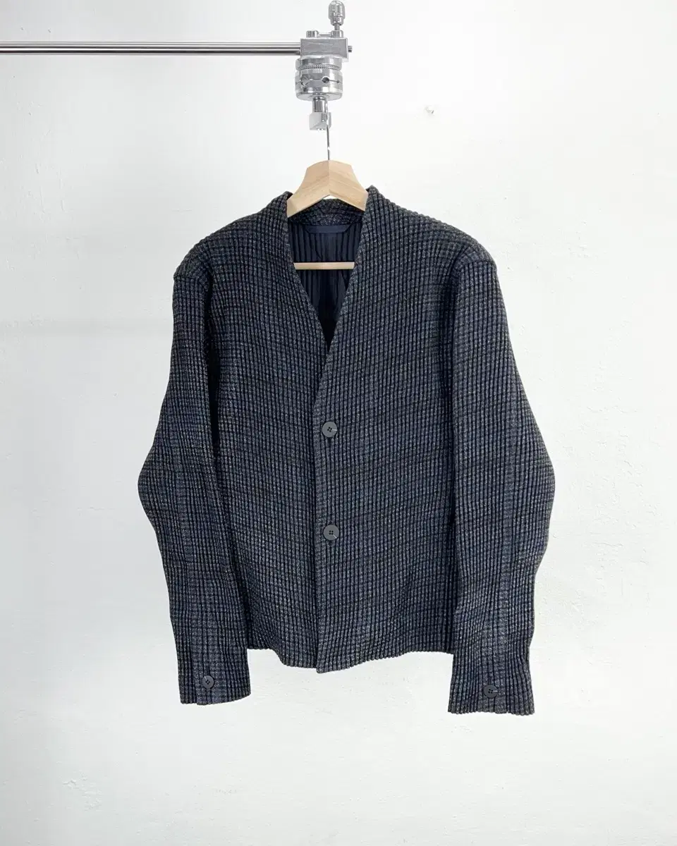 Issey Miyake Homme plissé navy striped 2B jacket