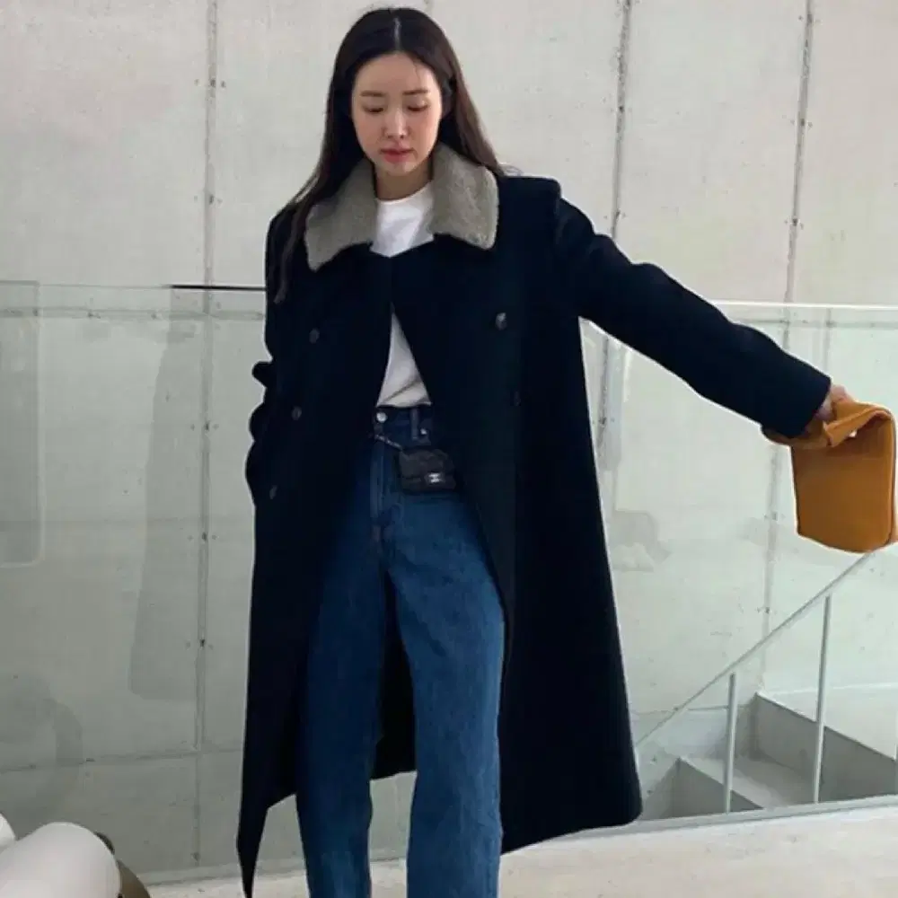 닐바이피 차정원 코트 차콜 M two-way basic coat 울100