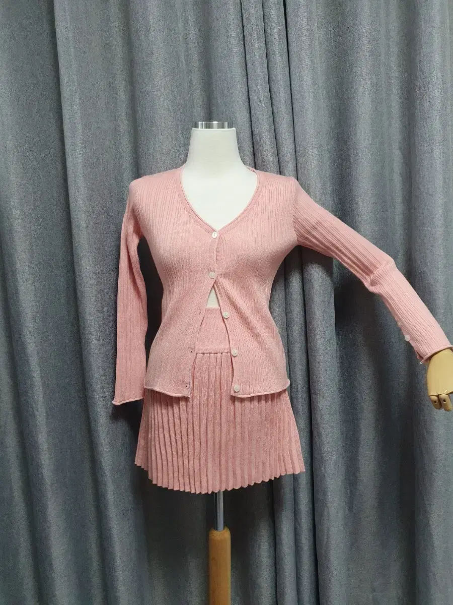 55Pink Knit Two-PieceSetup